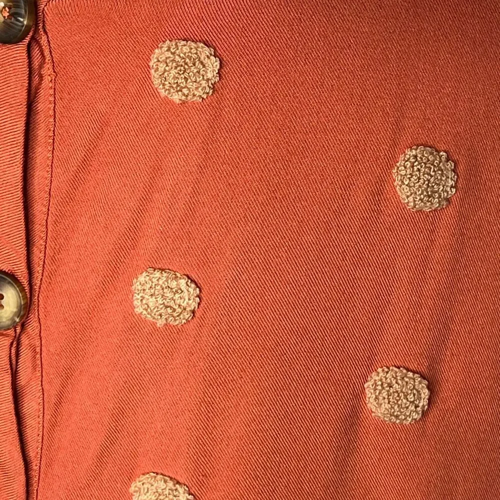 Blu Pepper polka dot burnt orange babydoll top Size large - Picture 6 of 8